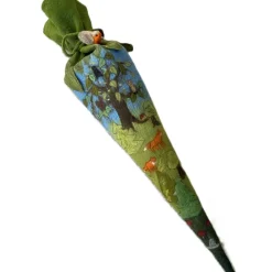 einmalige Schultüte aus Filz für Jungen und Mädchen, die den Wald lieben, Zuckertütenhülle Wald aus Filz