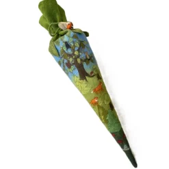 einmalige Schultüte aus Filz für Jungen und Mädchen, die den Wald lieben, Zuckertütenhülle Wald aus Filz