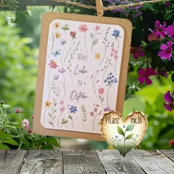 Einpflanzbare Karte zu Ostern aus Samenpapier | nachhaltige Geschenke | Grußkarte zu Ostern