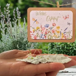 Einpflanzbare Karte zu Ostern aus Samenpapier | nachhaltige Geschenke | Grußkarte zu Ostern