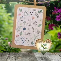Einpflanzbare Karte zu Ostern aus Samenpapier | nachhaltige Geschenke | Grußkarte zu Ostern