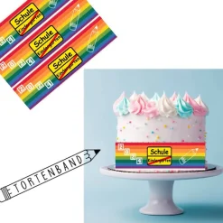 Einschulung 2024  Tortenaufleger Tortenband Bordüre essbar Fondantdeko Schule Party 1. Schultag tortenspitze