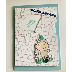 Einschulung Drehkarte Glückwunsch Karte Schulkind Enkelin Enkel Schulanfang