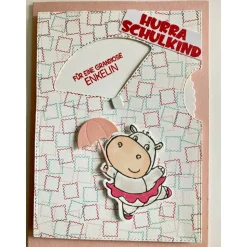 Einschulung Drehkarte Glückwunsch Karte Schulkind Enkelin Enkel Schulanfang