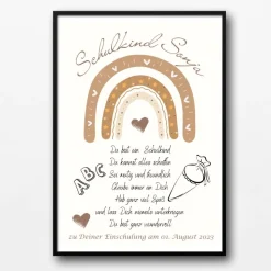 Einschulung Geschenk personalisiert Wünsche Mutmacher | Poster Urkunde zum Schulanfang | Geschenkidee erster Schultag