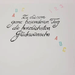 Einschulung Grußkarte Geldfach Schultasche ABC Glückwunschkarte