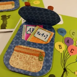 Einschulung Grußkarte Geldfach Schultasche ABC Glückwunschkarte