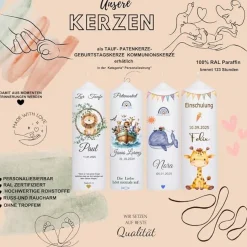 Einschulung zur Kerze, personalisierte Einschulungskerze | Geburtstagskerze für Kinder, Geburtstag, Geburtskerze, Kind.