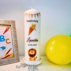 Einschulungskerze, individuell gestaltete Kerze für die Einschulung | erster Schultag, Schulanfang, Schultüte