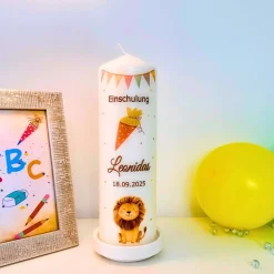 Einschulungskerze, individuell gestaltete Kerze für die Einschulung | erster Schultag, Schulanfang, Schultüte