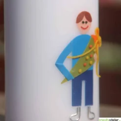 Einschulungskerze personalisierbar mit i-Dötzchen und Schultüte, Kerze Einschulung, Kerze erster Schultag