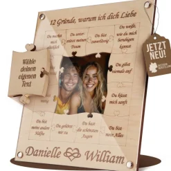 Einzigartige Erinnerungen gestalten Personalisierter Holz-Puzzle-Bilderrahmen für unvergessliche Momente Perfektes Gesch