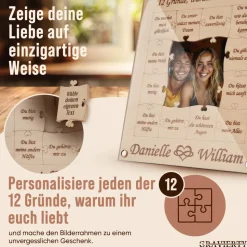 Einzigartige Erinnerungen gestalten Personalisierter Holz-Puzzle-Bilderrahmen für unvergessliche Momente Perfektes Gesch