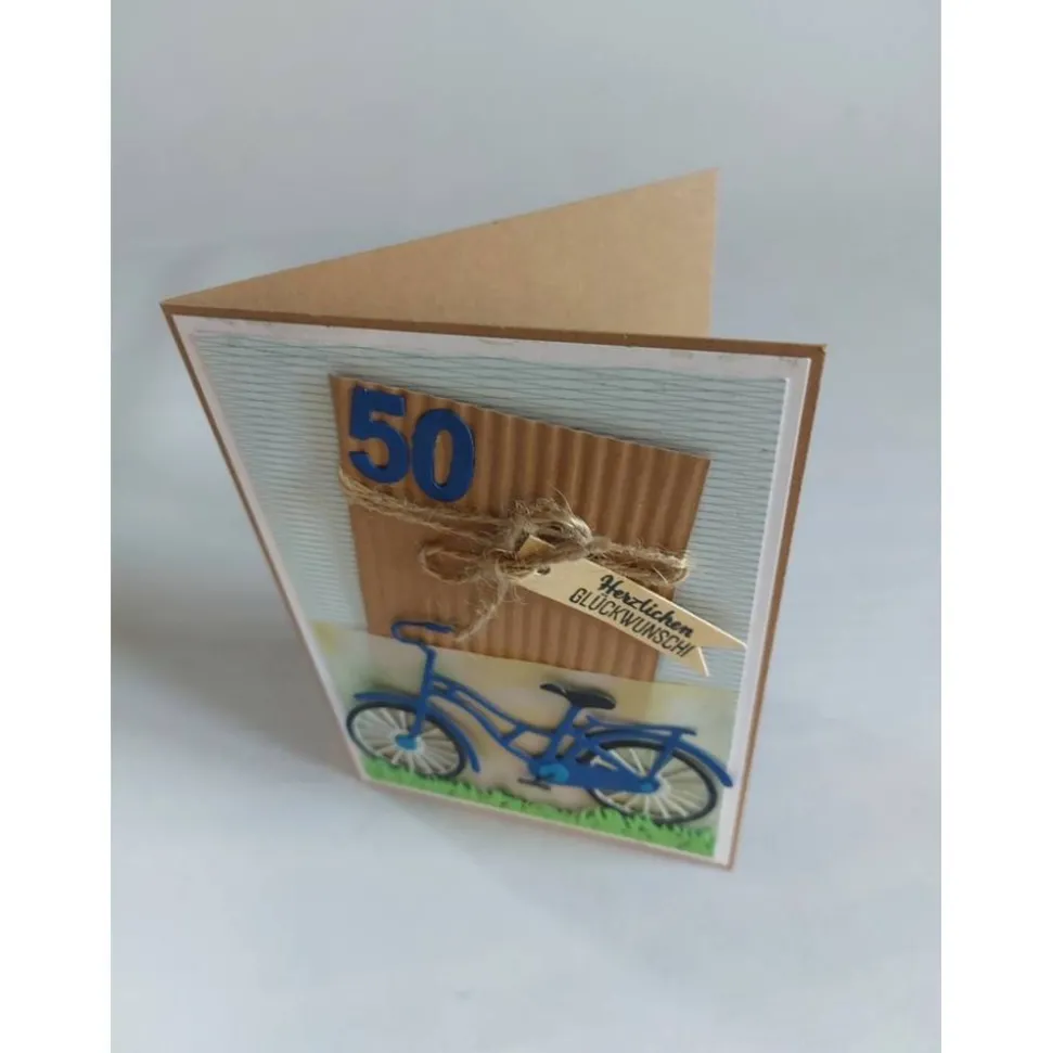 Einzigartige Geburtstagskarte mit Fahrrad – 3D Effekt, personalisierbar, handgemacht