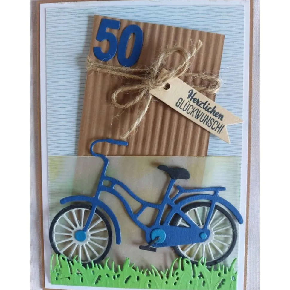 Einzigartige Geburtstagskarte mit Fahrrad – 3D Effekt, personalisierbar, handgemacht