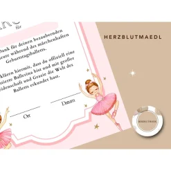 Einzigartige Urkunden für Kinder - Tanz Zertifikat - Gastgeschenk Ballett Mädchen