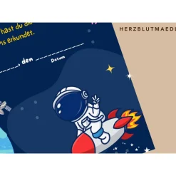 Einzigartige Weltraum Mitgebsel für den Universum-Kindergeburtstag oder die Weltallparty | Urkunde zum Ausdrucken in A4