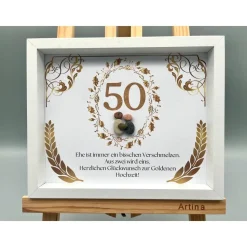 Einzigartiges Geschenk | Custom Wandbild goldene Hochzeit personalisierbar | Geschenk goldene Hochzeit | Liebe | 50. Jah