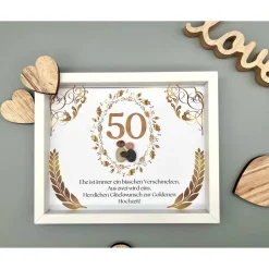 Einzigartiges Geschenk | Custom Wandbild goldene Hochzeit personalisierbar | Geschenk goldene Hochzeit | Liebe | 50. Jah