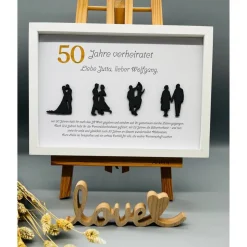 Einzigartiges Geschenk | Custom Wandbild goldene Hochzeit | Geschenk goldene Hochzeit personalisierbar | Liebe | 50. Jah