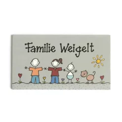 einzigartiges Geschenk zum Einzug / Umzug, Türschild Familie aus Holz personalisiert mit Namen, Holzschild, Haustürschild, Familienschild, einmalig, dekorativ & wetterfest