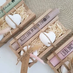 Einzugsgeschenk Einweihungsgeschenk Geschenkset zum Umzug Einzug Dekoherz Kerzenhalter rund Kerzenset zum Hauskauf Richt