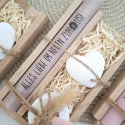 Einzugsgeschenk Einweihungsgeschenk Geschenkset zum Umzug Einzug Dekoherz Kerzenhalter rund Kerzenset zum Hauskauf Richt