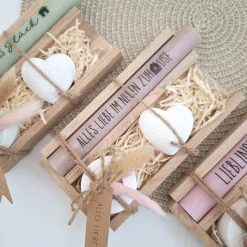 Einzugsgeschenk Einweihungsgeschenk Geschenkset zum Umzug Einzug Dekoherz Kerzenhalter rund Kerzenset zum Hauskauf Richt