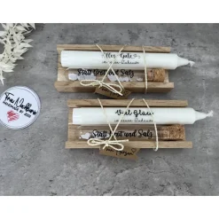 Einzugsgeschenk, Statt Brot und Salz, Wunscherfüller mit Kerze nach Wahl inkl. Holzverpackung, Geldgeschenk, Deko, Kerze