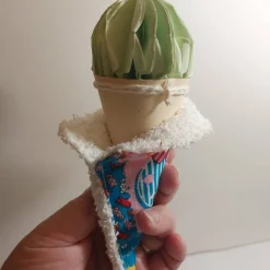 Eistütenhalter Kleckerschutz 2 Stück – Waschbarer Tropfschutz aus Baumwolle, bunt