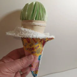 Eistütenhalter Kleckerschutz 2 Stück – Waschbarer Tropfschutz aus Baumwolle, bunt