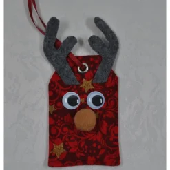 Elch, Stern und Tannenbaum im Set – Handgemachte Weihnachtsdekoration weintot, aus Baumwolle