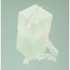 elegante Ohrhänger mit langen Spiralen - gehäkelt aus kräftigem Silberdraht, Damen-Ohrschmuck