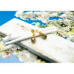 Elegante Ohrstecker, goldfarben, braun, Metallperlen, Ohrringe, handgemachter Unikatschmuck, Geschenkidee