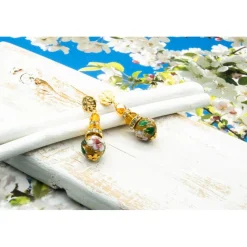 Elegante Ohrstecker, goldfarben, braun, Metallperlen, Ohrringe, handgemachter Unikatschmuck, Geschenkidee