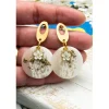 Elegante Ohrstecker in goldfarben, beige, Brautschmuck Ohrringe, handgemachtes Unikat, Weihnachtsgeschenk frau