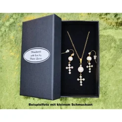 Elegante Schmuckschachtel/-Etui 12,7x6,8x3,4cm Geschenkverpackung Schlüssel-/Ketten-Anhänger Engel Ohrringe Schmuckset S