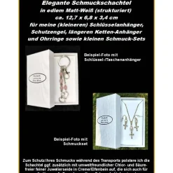 Elegante Schmuckschachtel/-Etui 12,7x6,8x3,4cm Geschenkverpackung Schlüssel-/Ketten-Anhänger Engel Ohrringe Schmuckset W