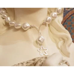 Elegantes Brautschmuckset aus Perlmutt & 925 Silber – Hochzeit Schmuckset Edelstein