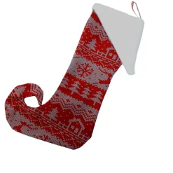 Elfensocke, Kaminsocke mit Norweger Muster Print, genäht zum befüllen