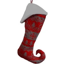 Elfensocke, Kaminsocke mit Norweger Muster Print, genäht zum befüllen