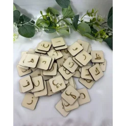 Elif-Be-Te Memory Spiel aus Holz – Arabisches Alphabet | Lernspiel für Kinder | Muslimisches Geschenk