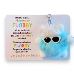Endlich Schulkind! Mut-Monster FLOBBY, Geschenk Einschulung, Mutmacher, Glücksbringer