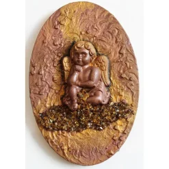 Engel DER NACHDENKLICHE Collage auf Keilrahmen Geschenk Muttertag Valentinstag Geburtstag Putte Schutzengel