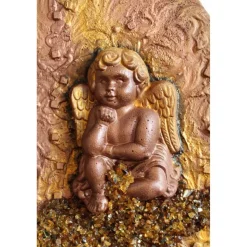 Engel DER NACHDENKLICHE Collage auf Keilrahmen Geschenk Muttertag Valentinstag Geburtstag Putte Schutzengel