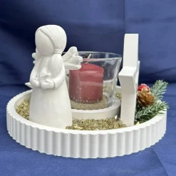 Engel-Dekoarrangement mit Windlicht & Sternen – liebevolle Weihnachtsdeko & Geschenkidee