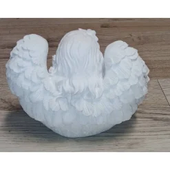 Engelsfigur mit Teelichteinsatz, Grabdekoration, Trauer