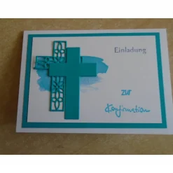 Enladungskarten zur Konfimation Junge Mädchen Einladungen Kreuz Einladung Kommunion Einladungskarte Farben nach Wahl