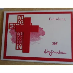Enladungskarten zur Konfimation Junge Mädchen Einladungen Kreuz Einladung Kommunion Einladungskarte Farben nach Wahl
