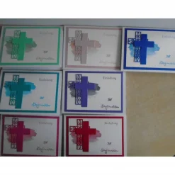 Enladungskarten zur Konfimation Junge Mädchen Einladungen Kreuz Einladung Kommunion Einladungskarte Farben nach Wahl